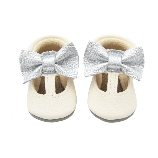 Silver - Daisy-Little Lambo baby moccasins kinder mokkasins