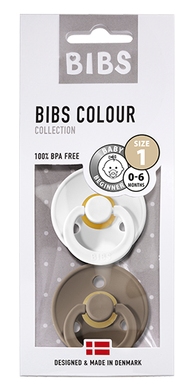 BIBS pacifier - White/Dark Oak