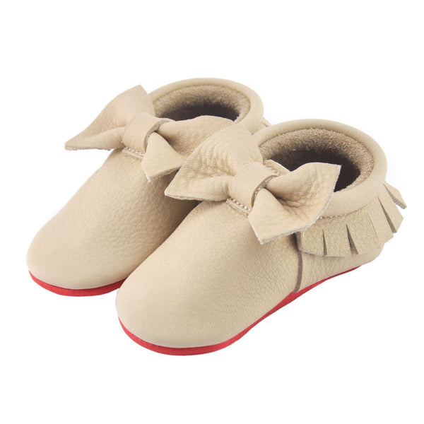 Nude Loubs-Little Lambo vegetable tanned baby moccasins