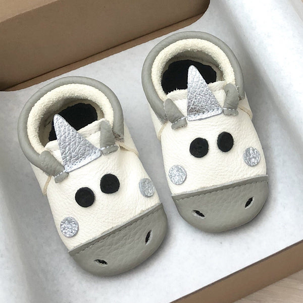 Unicorn Grey- Little Lambo baby moccasins